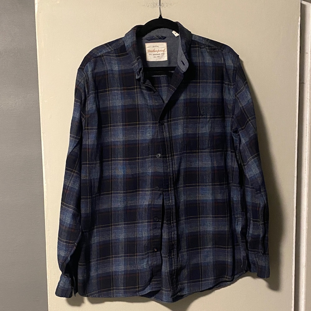 Weatherproof Navy and Red Plaid Shirt